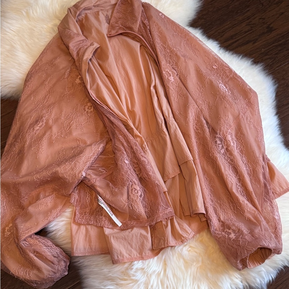 Free People Lace Jacket in Peach
